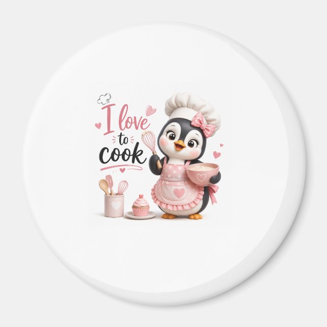 Aimant de réfrigérateur Chef Pingouin (Devant)
