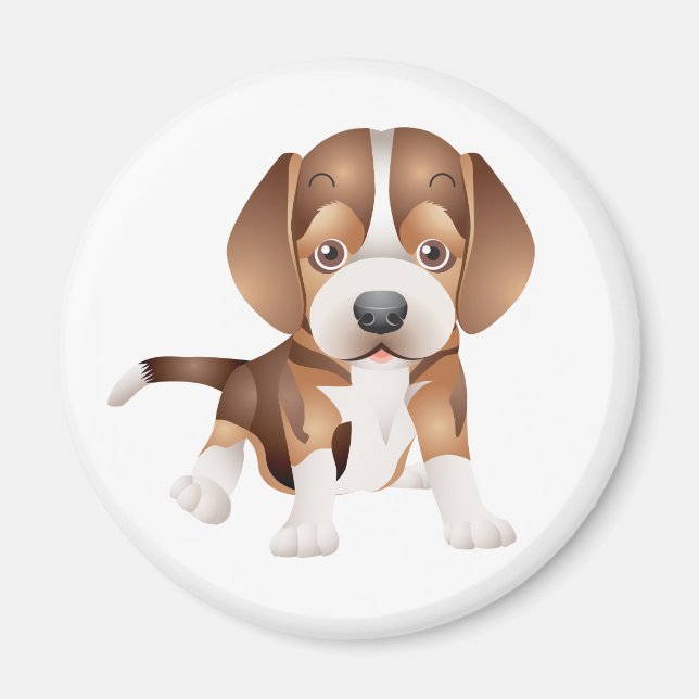 Aimant de réfrigérateur Chien Beagle chiot (Devant)