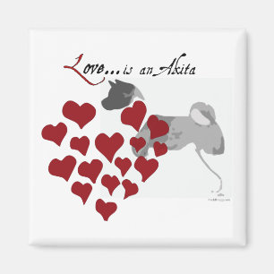 Aimant de réfrigérateur d'amour d'Akita