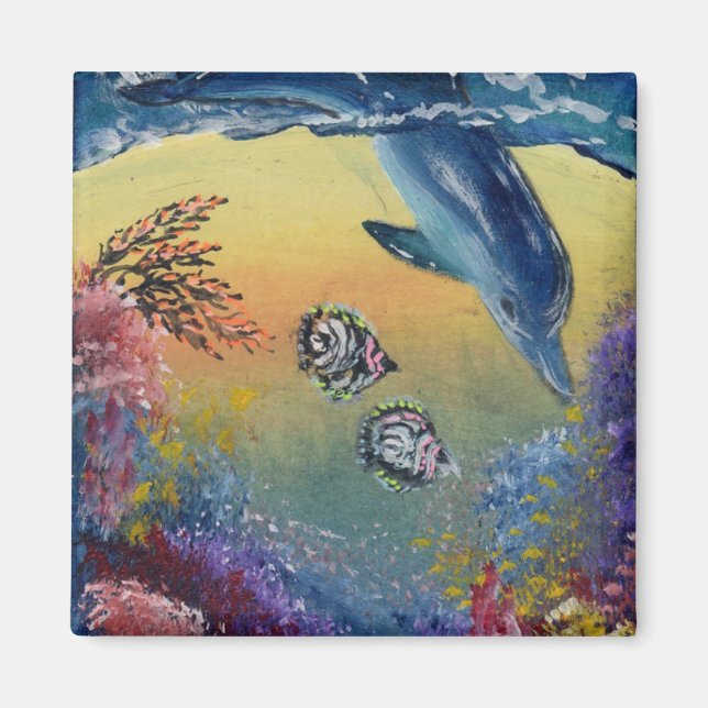 Aimant de réfrigérateur dauphin (Devant)