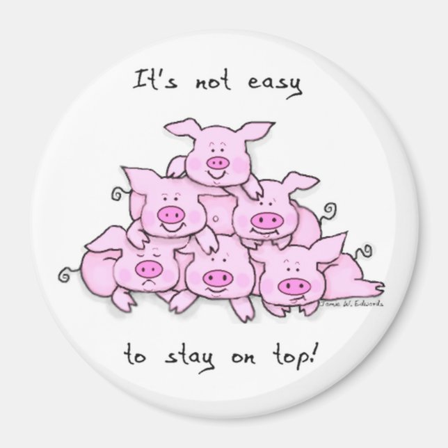 Aimant de réfrigérateur de la pyramide de porc (Devant)