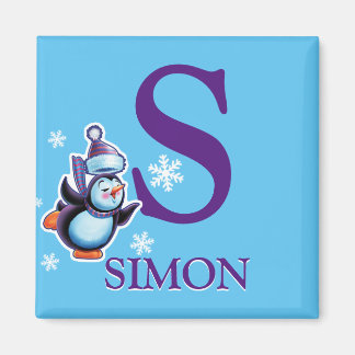 Aimant de réfrigérateur de pingouin initial du gar