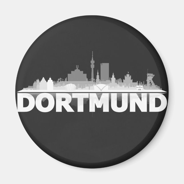Aimant de réfrigérateur Dortmund City Skyline (Devant)