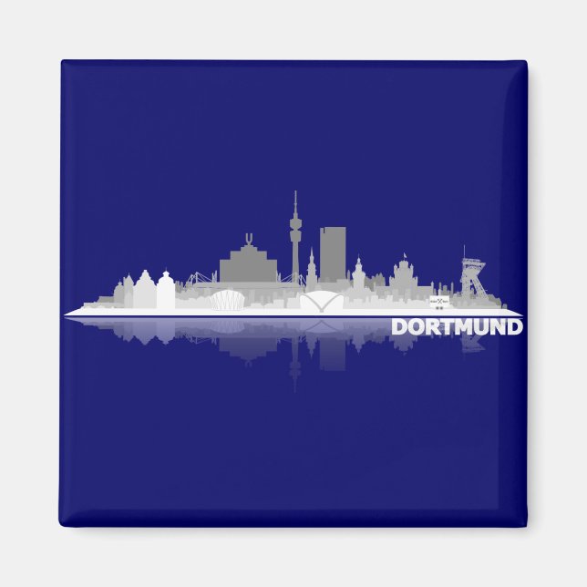 Aimant de réfrigérateur Dortmund City Skyline (Devant)