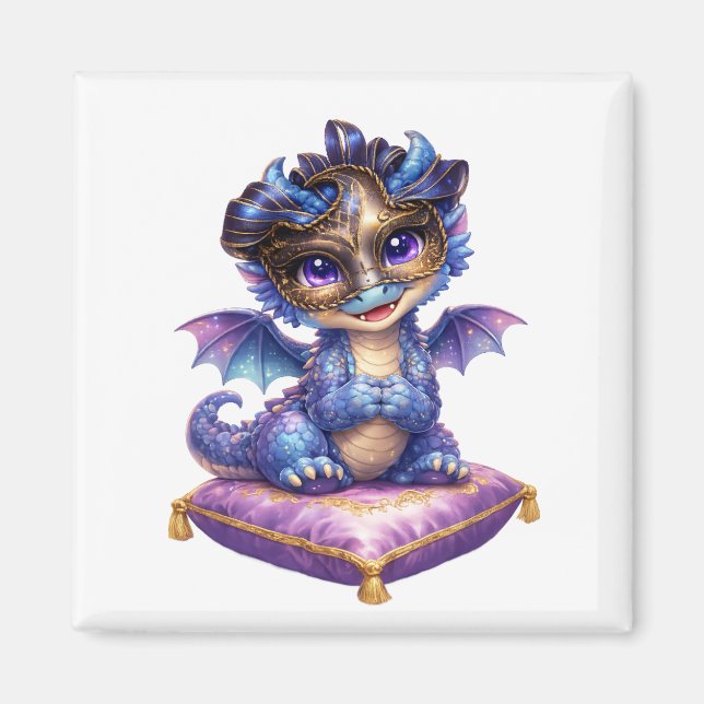 Aimant de réfrigérateur Dragon Violet Fantaisiste (Devant)