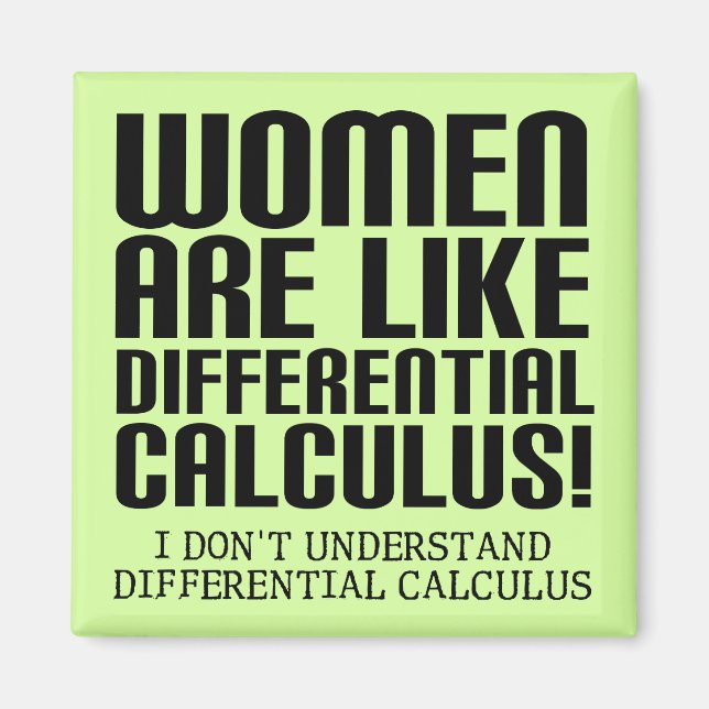 Aimant de réfrigérateur drôle de calcul différenti (Devant)