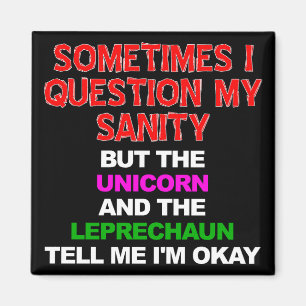 Aimant de réfrigérateur drôle de licorne lutin de