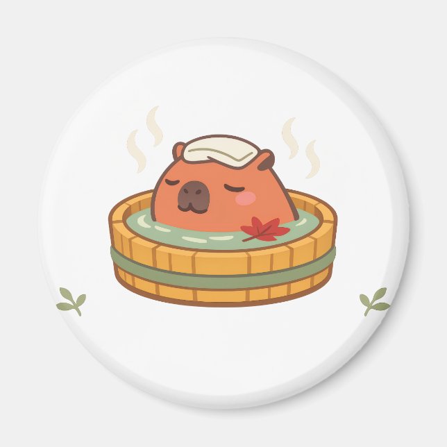 Aimant de réfrigérateur pour onsen de capybara dét (Devant)