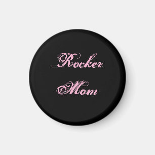 Aimant de réfrigérateur Rocker Mom (Noir et Rose)
