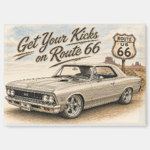 Aimant de réfrigérateur Route 66 vintage