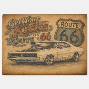 Aimant de réfrigérateur Route 66 vintage