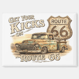 Aimant de réfrigérateur Route 66 vintage