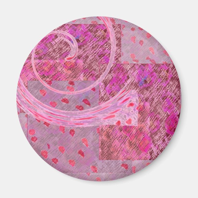 aimant de réfrigérateur tourbillonnant les coeurs  (Devant)