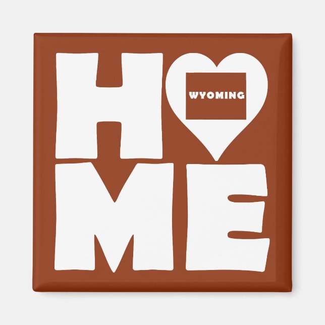 Aimant de réfrigérateur Wyoming Home Heart State (Devant)