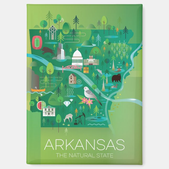 Aimant de réfrigération Arkansas (Recto)