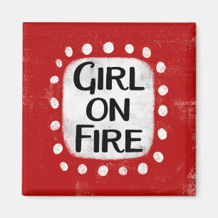 Aimant de réfrigération Fille en feu