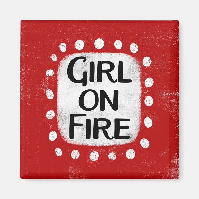 Aimant de réfrigération Fille en feu (Devant)
