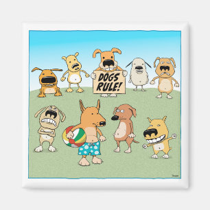 Aimant de règle de chien drôle
