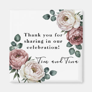 Aimant de remerciement de mariage Rose florale