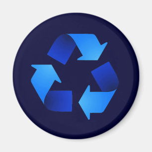 Aimant de réutilisation bleu de symbole