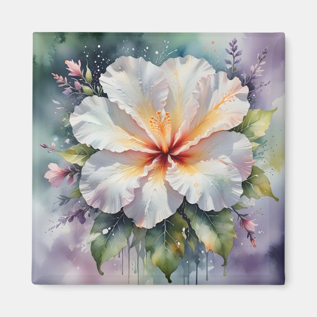 aimant de rêve d'hibiscus blanc (Devant)