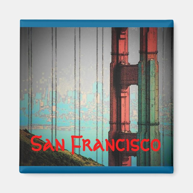 Aimant de San Francisco (bleu) (Devant)