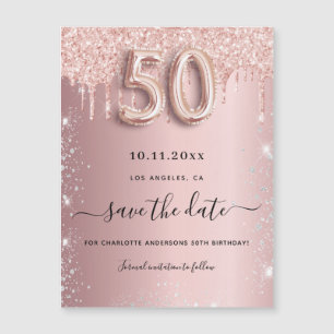 Aimant de sauvegarde de date anniversaire 50 ans r