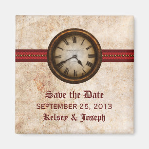 Aimant de sauvegarde de date de mariage à l'horlog