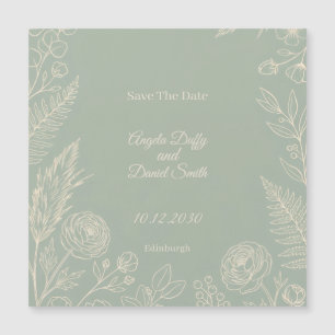 Aimant de sauvegarde de date de mariage en art lin