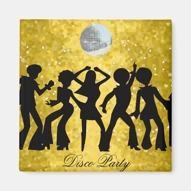 Aimant de sauvegarde de la date de la soirée disco (Devant)