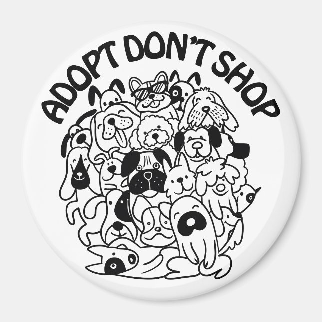 Aimant de Secourt d'adoption de chien (Devant)