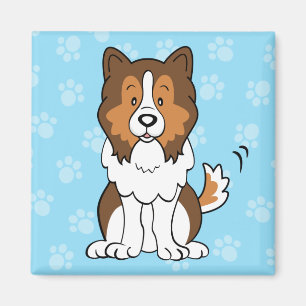 Aimant de Sheltie de bande dessinée