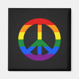 Aimant de signe de paix de drapeau de LGBT