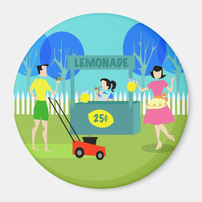 Aimant de socle à limonade pour enfants Retro (Devant)