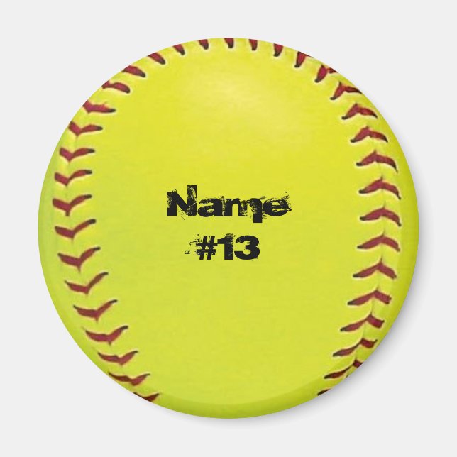 Aimant de softball personnalisable (Devant)