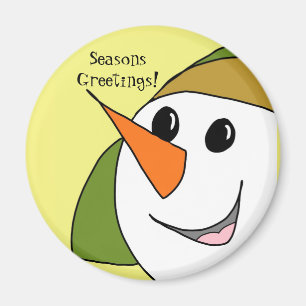 Aimant de sourire de bonhomme de neige de Joyeuses