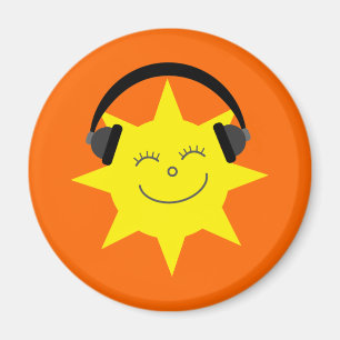Aimant de sourire génial d'orange du soleil du DJ