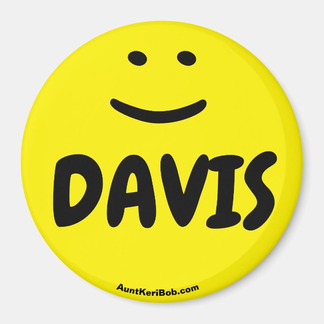 aimant de sourire jaune DAVIS (Devant)