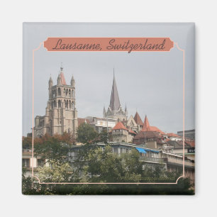 Aimant de souvenir de photo de voyage de Lausanne