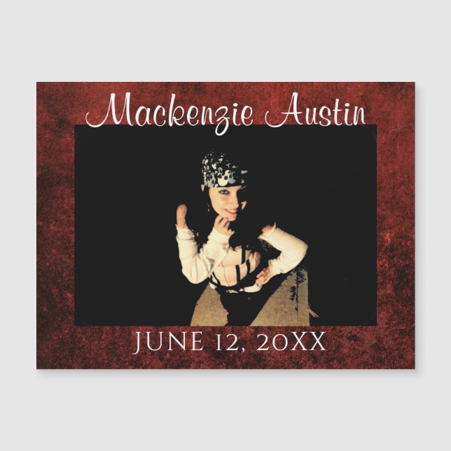 Aimant de souvenir de remise de diplôme avec photo (Devant)