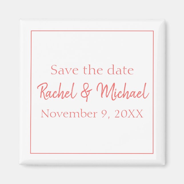 Aimant de Stylish Coral et White (Devant)