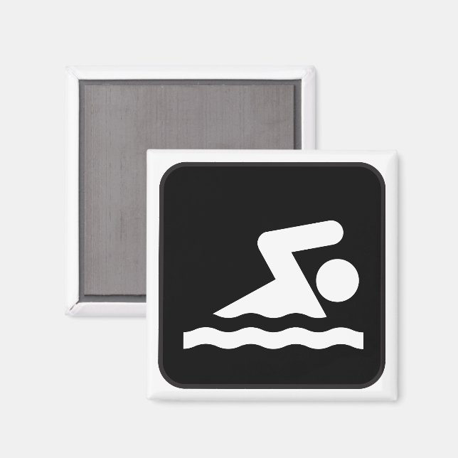 Aimant de symbole de natation (Recto/Verso)