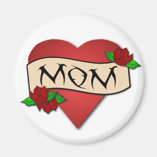 Aimant de tatouage de coeur de maman