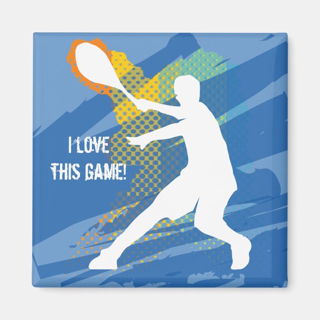 Aimant de tennis intelligent : J'adore ce jeu (Devant)