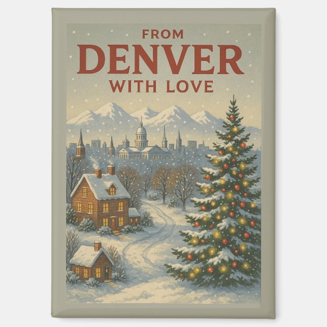 Aimant de vacances De Denver avec amour (Recto)