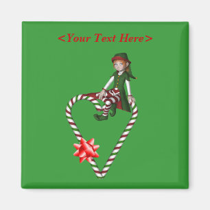 Aimant de vacances de Noël de coeur de sucre de ca