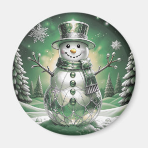 Aimant de vacances flocons de neige bonhomme de ne