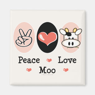 Aimant de vache à MOO d'amour de paix