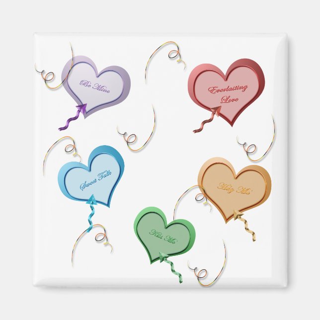Aimant de Valentine de coeurs de sucrerie (Devant)
