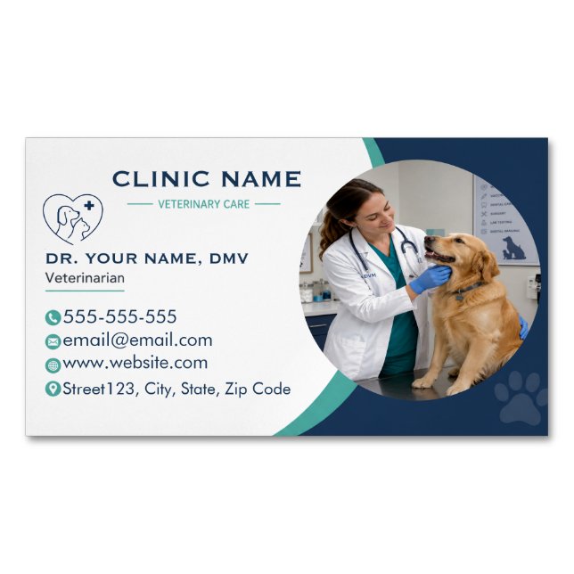 Aimant de véhicule de clinique vétérinaire moderne (devant)